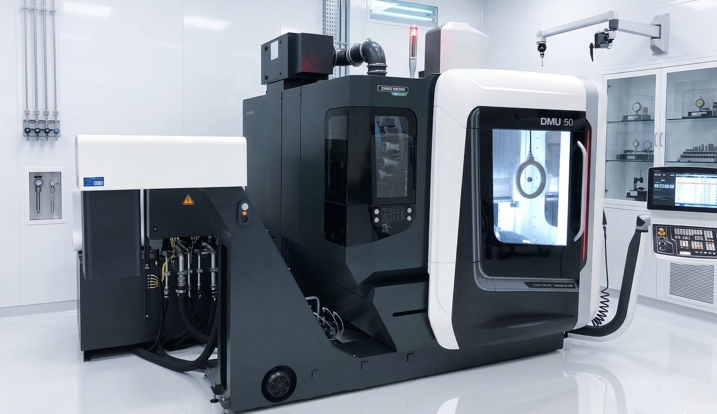 DMG MORI DMU 50 — centro de 5 ejes en el taller del vendedor